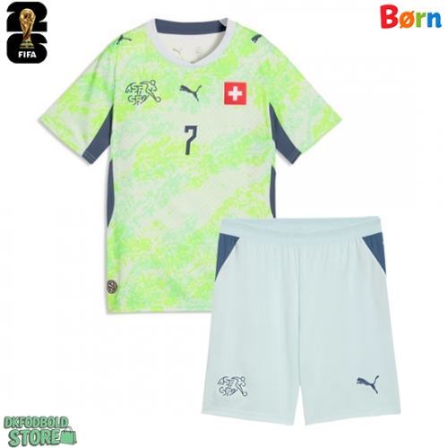 Schweiz Breel Embolo #7 Replika Babytøj Udebanesæt Børn VM 2026 Kortærmet (+ Korte bukser)